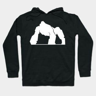 Blocky Silverback Gorilla Silhouette White Hoodie